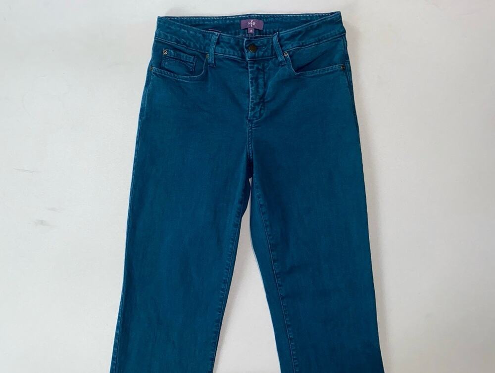 NYDJ Lift/Tuck Straight Fit Lightweight Stretch Denim Jeans. Green, Women's 4.